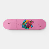 Exotische roze flamingo Summer Sparkle Name Tropic Persoonlijk Skateboard (Horizontaal)