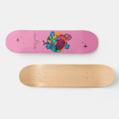 Exotische roze flamingo Summer Sparkle Name Tropic Persoonlijk Skateboard (Horizontaal)