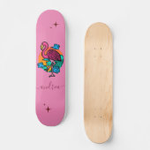 Exotische roze flamingo Summer Sparkle Name Tropic Persoonlijk Skateboard (Voorkant)