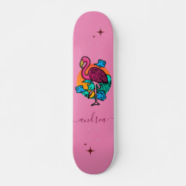 Exotische roze flamingo Summer Sparkle Name Tropic Persoonlijk Skateboard
