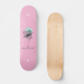 Exotische roze flamingo Summer Sparkle Name Tropic Persoonlijk Skateboard (Voorkant)