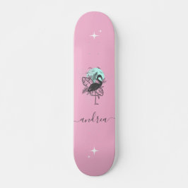 Exotische roze flamingo Summer Sparkle Name Tropic Persoonlijk Skateboard