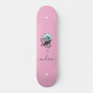 Exotische roze flamingo Summer Sparkle Name Tropic Persoonlijk Skateboard