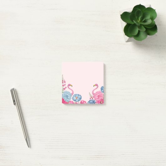 Exotische roze flamingo tuin 2 post-it® notes (Kantoor)