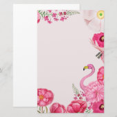 Exotische roze flamingo tuin briefpapier (Voorkant / Achterkant)