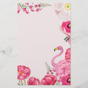 Exotische roze flamingo tuin briefpapier