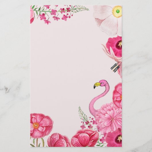 Exotische roze flamingo tuin briefpapier (Voorkant)