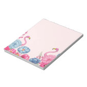 Exotische roze flamingo tuin notitieblok (Linkerzijde)