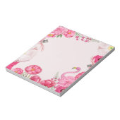 Exotische roze flamingo tuin notitieblok (Linkerzijde)