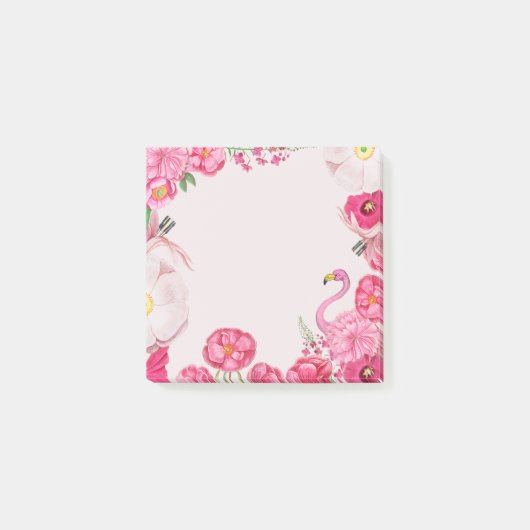 Exotische roze flamingo tuin post-it® notes (Voorkant)