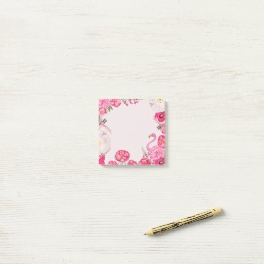 Exotische roze flamingo tuin post-it® notes (Op bureau)