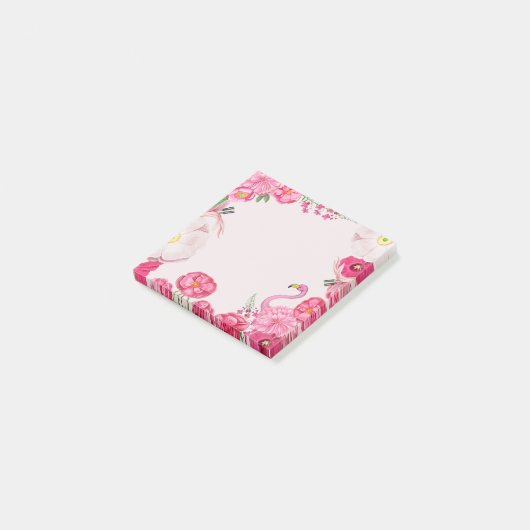 Exotische roze flamingo tuin post-it® notes (Schuin)