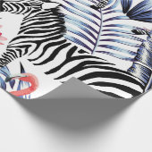 Exotische roze flamingo, zebra op achtergrond zome cadeaupapier (Hoek)