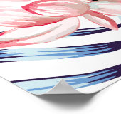 Exotische roze flamingo, zebra op achtergrond zome poster (Hoek)