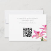 Exotische Roze Orchidee Bloemen Wedding QR Code We RSVP Kaartje (Achterkant)