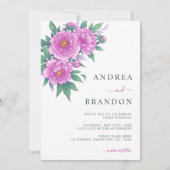 Exotische Roze Pioenen Sage Groene Bruiloft Alles  Kaart (Voorkant)