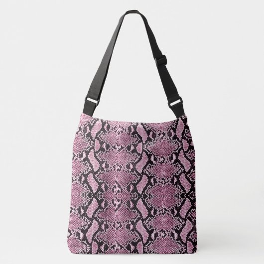Exotische roze Python Snakeskin Crossbody Tas (Voorkant)