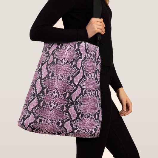Exotische roze Python Snakeskin Crossbody Tas (Dichtbij)
