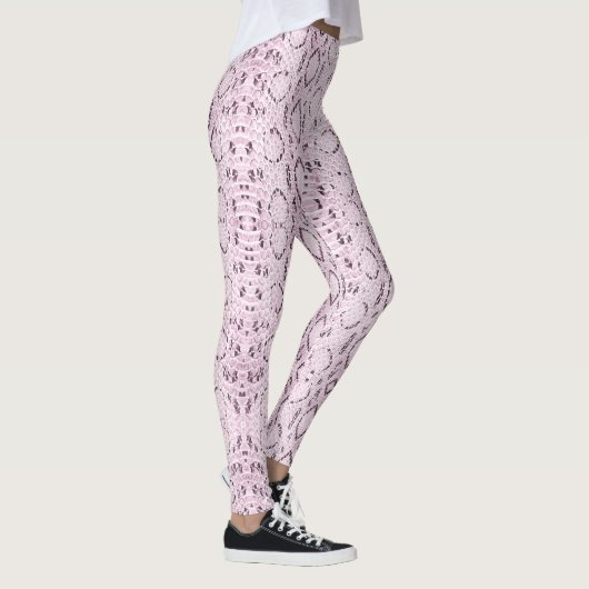 Exotische roze snakeskin leggings (Rechts)