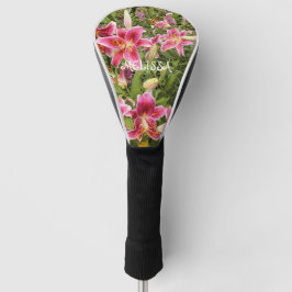 Exotische roze tijger Lily Golf Head Hoesje Golfheadcover
