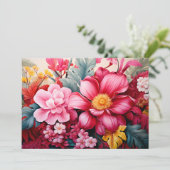 Exotische Roze Tropische Bloementuin Aankondiging (Staand voorkant)