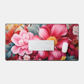 Exotische Roze Tropische Bloementuin Bureaumat (Keyboard & Muis)