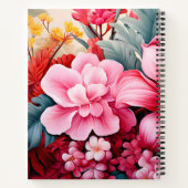 Exotische Roze Tropische Bloementuin Notitieboek (Achterkant)