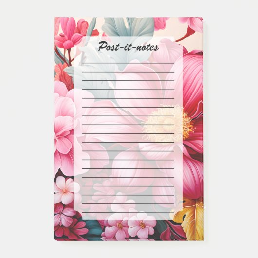 Exotische Roze Tropische Bloementuin Post-it® Notes (Voorkant)