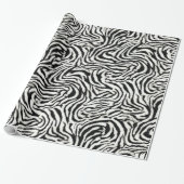 Exotische Safari Curvy Zebra Stripes Cadeaupapier (Uitgerold)