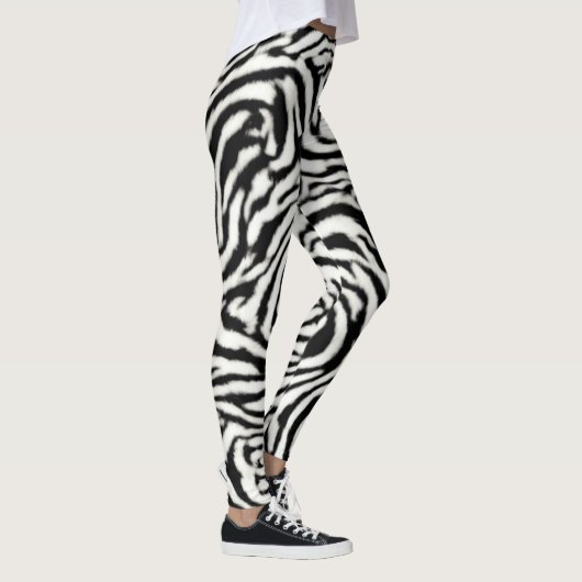 Exotische Safari Curvy Zebra Stripes Leggings (Rechts)