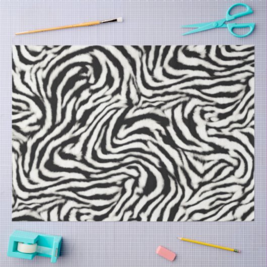 Exotische Safari Curvy Zebra Stripes Tissuepapier (Craft)