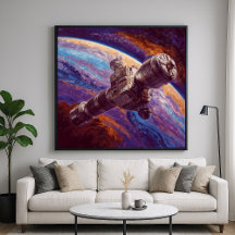 Exotische satelliet - Space Tech Illustration Styl