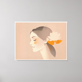 Exotische Schönheit - Farbiges Bleistift Portrait Canvas Afdruk