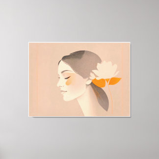 Exotische Schönheit - Farbiges Bleistift Portrait Canvas Afdruk