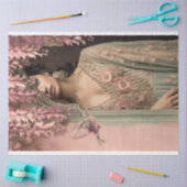 Exotische schoonheid Arabesque vogel & bloemportre Tissuepapier (Craft)