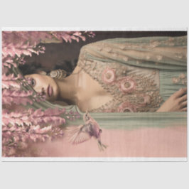 Exotische schoonheid Arabesque vogel & bloemportre Tissuepapier