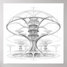 Exotische Science-Fiction Kunst: Aliene Bio-Koepel