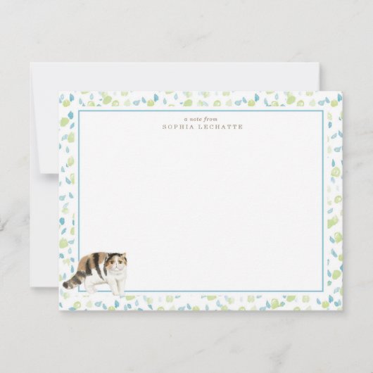 Exotische Shorthair Cat gepersonaliseerde briefpap Notitiekaartje (Voorkant)
