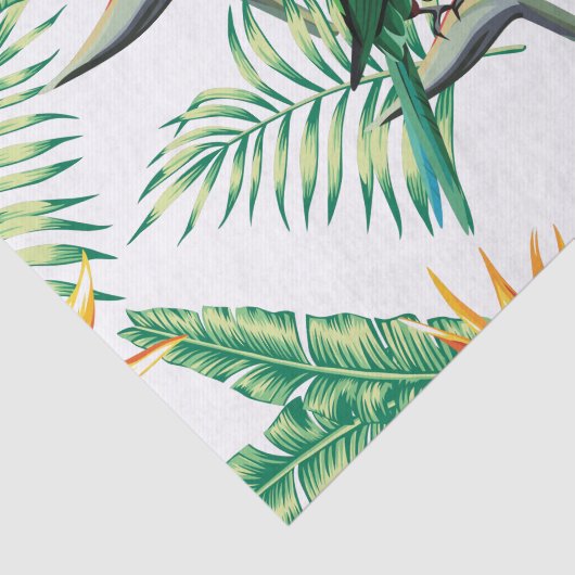 Exotische Sinaasappels- en vogelbloemen Tissuepapier (Detail)