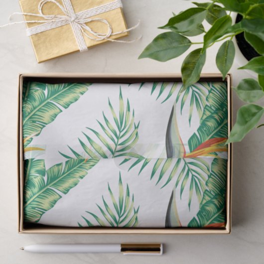 Exotische Sinaasappels- en vogelbloemen Tissuepapier (Geschenk)