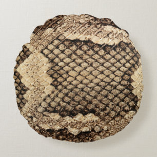 Exotische slang huid dier print patroon modern vet rond kussen