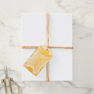 Exotische slang huid print patroon blanco rood gou cadeaulabels