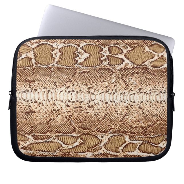 Exotische slangenhuid #2 laptop sleeve (Voorkant)