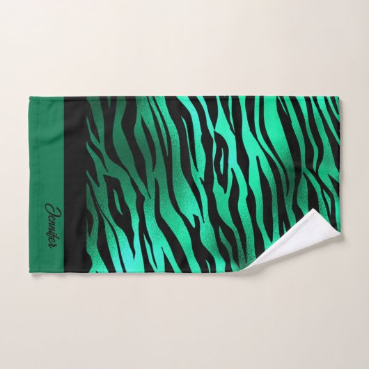 Exotische smaragdgroene dierenprint bad handdoek (Handdoek)