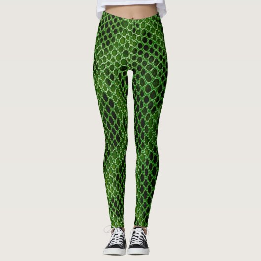 Exotische Snake Huidachtergrond Leggings (Voorkant)
