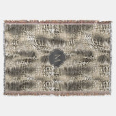 Exotische Snakeskin Wild Animal Print met Monogram Deken (Voorkant)