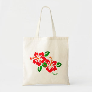 Exotische, stijlvolle Hibiscus-bloemen en -bladere Tote Bag