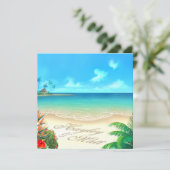 Exotische strand (vraag me uw namen in zand te pla kaart (Staand voorkant)