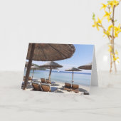 Exotische strandkaart. Blanco voor uw eigen berich Kaart (Gele Bloem)