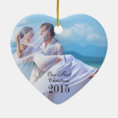 Exotische strandtropische bestemming bruiloft keramisch ornament (Achterkant)